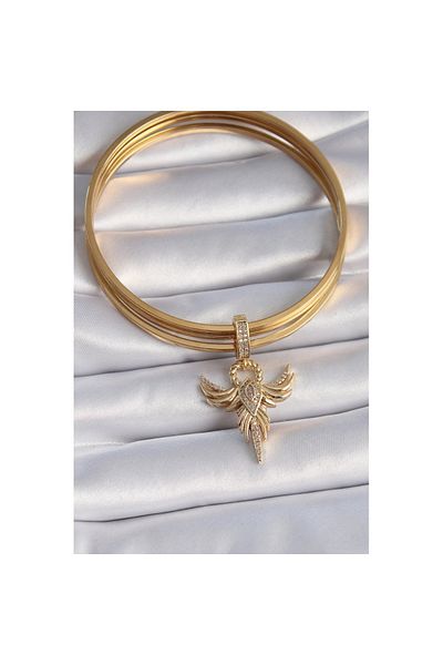 Skygo Brass Zircon Stone Detailed Phoenix Model - Ajda Charm Tj-Bc1005