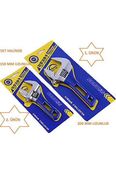 BGC İthal Kurbağacık Ingiliz Anahtarı 2 Li Set ( 150 Mm Ağız: 30 Mm) -( 200 M...