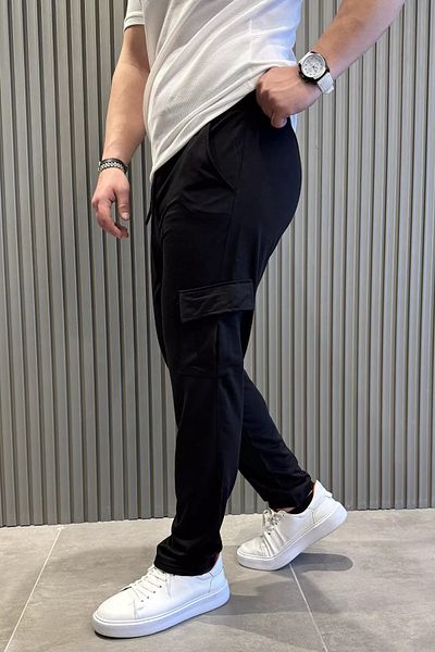MİSHAR İTALİA Ανδρικό φούτερ Black Cargo Pocket