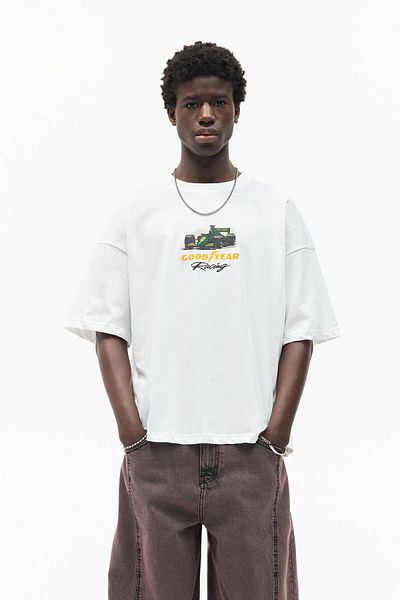 Pull & Bear Goodyear racing T-shirt