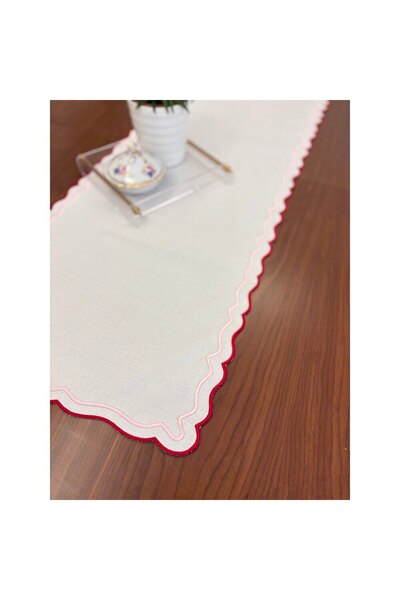 Denef Home Runner roz brodat cu dublu înfășurare 1 bucată - Brodat la mașină,...