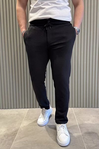 MİSHAR İTALİA Ανδρικό παντελόνι Jogger με μαύρη μέση με κορδόνια
