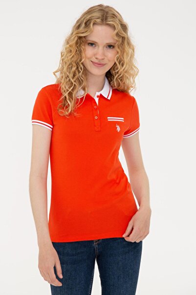 U.S. Polo Assn. Ženska majica sa polo ovratnikom i motivom cveta nara
