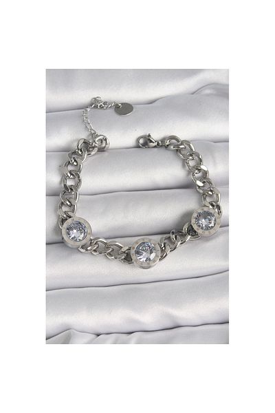 Skygo Chain Stone 316L Steel Bracelet Tj-Bb6651 Women's Processed