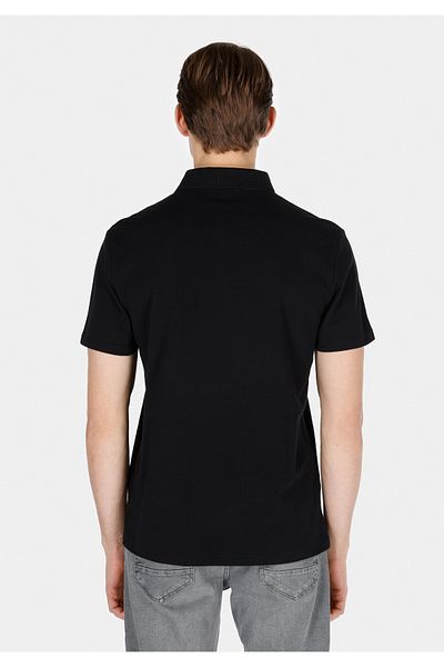 Colin's Regular Fit Polo Neck Plain Men's Black Short Sleeve T-Shirt