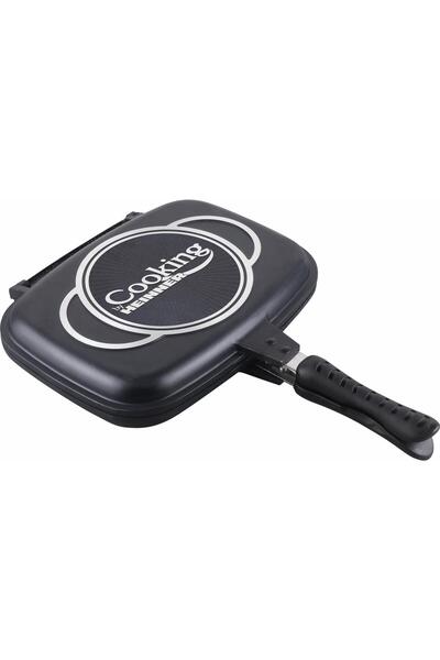 Cooking by Heinner TIALA GRIL DUBLA DUBLA, ALUMINIU FORTA, 32x24x7,5 CM, DARK LINE CLASSIC