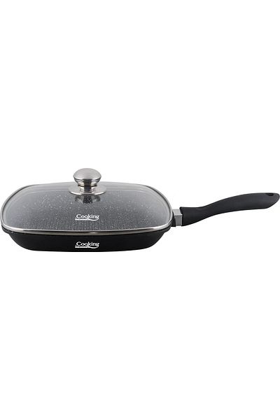 Cooking by Heinner TIGAIE GRILL ALUMINIU + CAPAC 28 x 4,5 CM, SÖTÉT VONAL