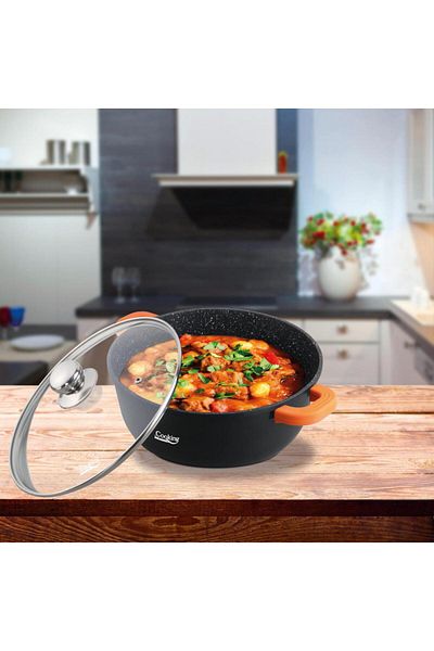 Cooking by Heinner CAST ALUMINUM PAN + LID, 20 x 8.5 CM, 2.3 L, DARK LINE