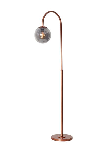 Luzarana Amor Bakır Metal Gövde Füme Camlı Tasarım Lüx Yerden Aydınlatma Lambader