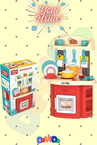 DeYiDo Candy & Ken Chef Kitchen Set - 16 Piece Home Toy Set