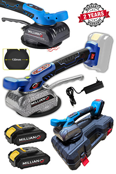 Millian Çift Akülü Vantuz - Fayans Tutma Tokmağı - Titreşimli - Şarjlı Tokmak - Fayans Döşeme Tutma Makinesi