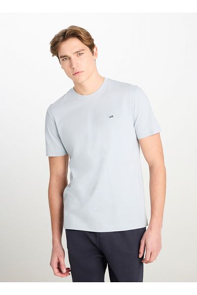 Lee Crew Neck Gray Men's T-Shirt Ml60Ufq475 Regular Fit Patch Logo