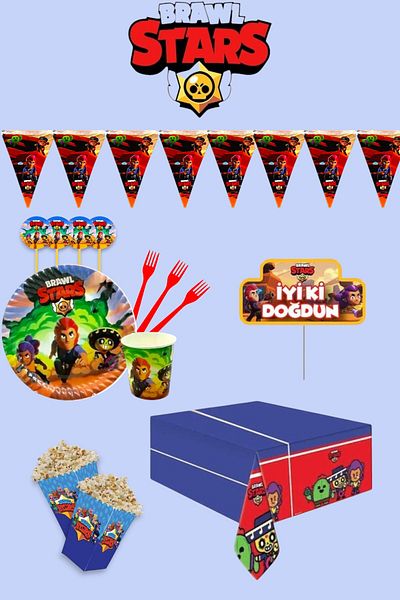Evabrite Brawl Stars Themed Birthday Party Set for 24 People