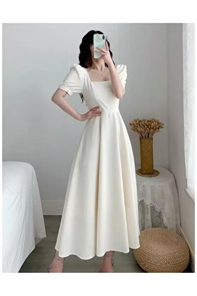 Styling Park Kısa Kol Midi Boy Kloş Davet Balo Mezuniyet Özel Gün Elbisesi