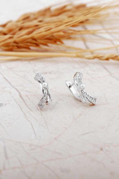 Sümer Telkari İncili Fiyonk Rodyumlu Gümüş J Küpe 7328