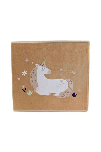 BM GİFT DESİGN Cream unicorn storage box 30×30 cm