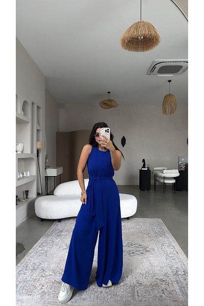 Buket Teke Saks Blue Wide Leg Jumpsuit