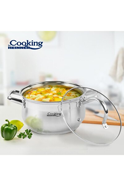 Cooking by Heinner STAINLESS STEEL CUTTER + LID 22 x 12.5 CM, 4.7 L, AMIRA