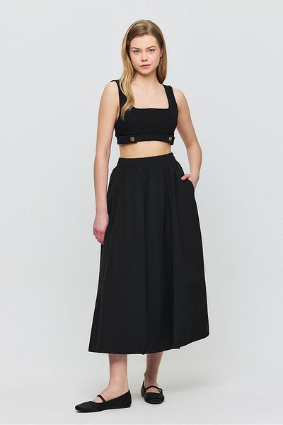 Rays 3950 Pocket Detail Mevlana Skirt (Black)