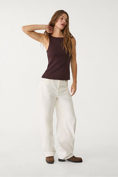Stradivarius Interlock boat neck top