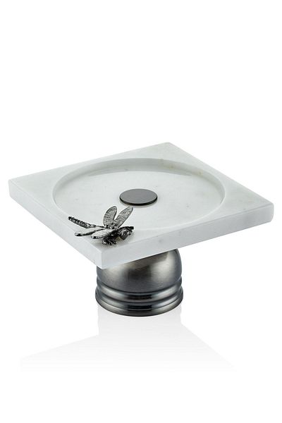 SETABIANCA Marble Presentation Plate with Square Legs