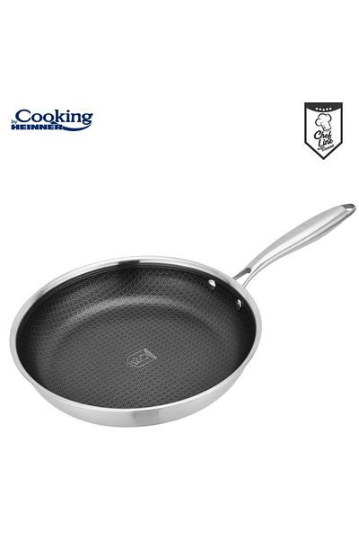 Cooking by Heinner Stainless Steel Frying Pan 3 Layers 30x6 Cm, Titanium3