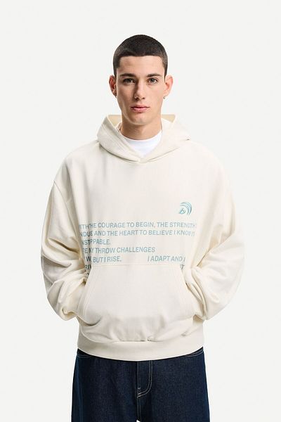 Bershka Printed boxy fit hoodie
