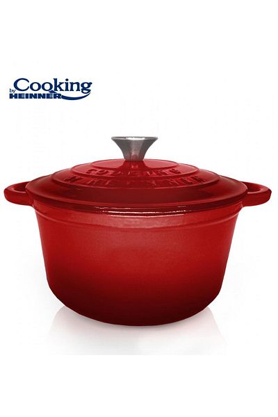 Cooking by Heinner SEMIOALA FONTA EMAILATA+CAPAC 28 x 13 CM, 6L, ČERVENÁ LINKA
