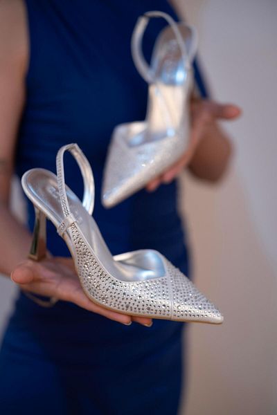 sovrana High Heels - Silver Stone