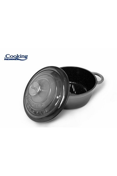 Heinner Pots and pans SEMI.CAST IRON+CAP 28X13CM, 6L, MARBLE GREY