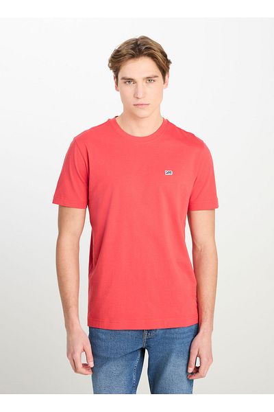 Lee Regular Fit Crew Neck T-Shirt - Patch Logo Men's Fabric Collar