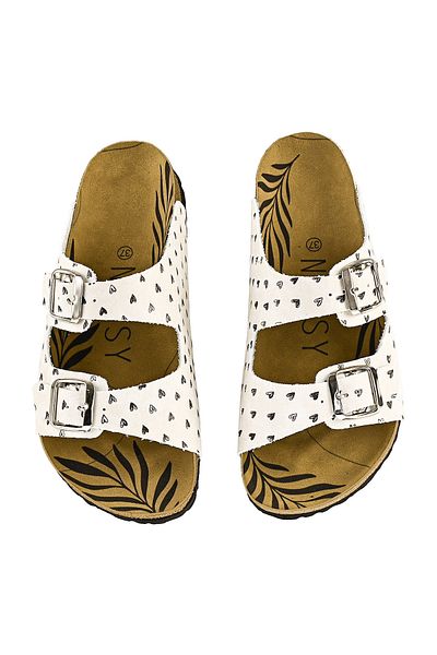 NOOSY Papuci de damă cu design Little Hearts imprimați