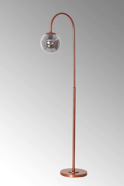 Luzarana Amor Bakır Metal Gövde Füme Camlı Tasarım Lüx Yerden Aydınlatma Lambader