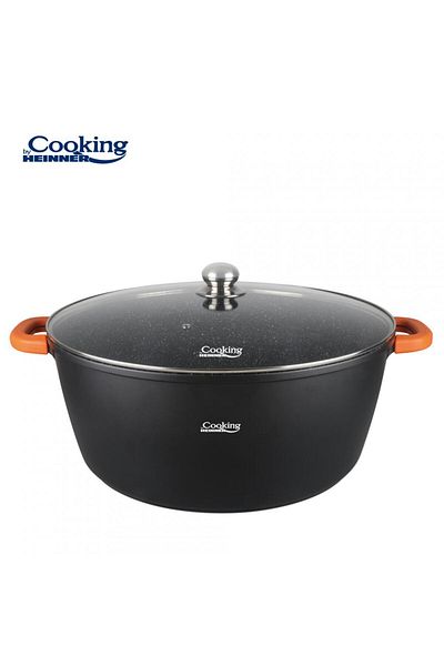 Heinner SEMIOALA ALUMINIU+CAPAC 44X19 CM,23L,DARK LINE, COOKING BY