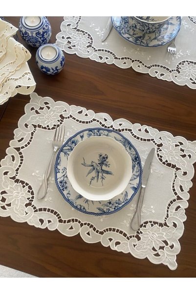 Denef Home Rose - American Service Delik İşi Krem - 35X50 cm 1 Piece