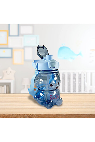SMİLEE SMILE 1 لتر زجاجة مياه للأطفال مع شفاطة تيدي بير
