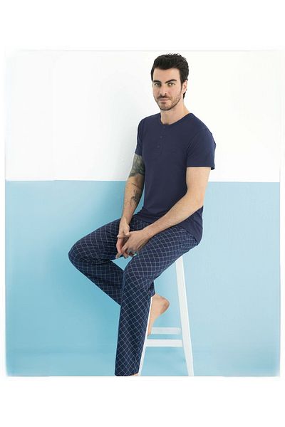 Aydoğan Aydogan 250157   Men's Modal Short Sleeve Pajama Set