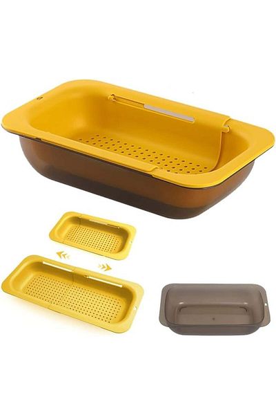 KECRULV Sink Strainer Basket, Plastic, Yellow, 20 X 10 X 5 Cm