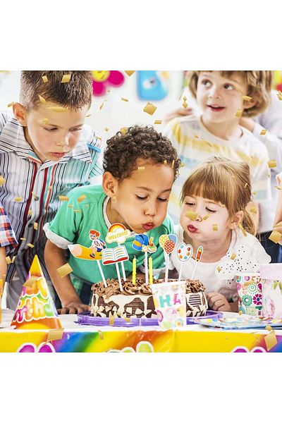 Colmanda Set of 12 decorations for Colmanda cake decoration, paper, multicolor