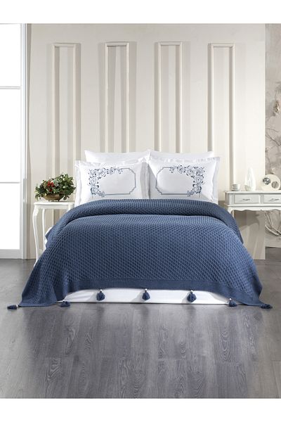Levanzo 6 Piece Knitted Blanket Set Dolce Indigo