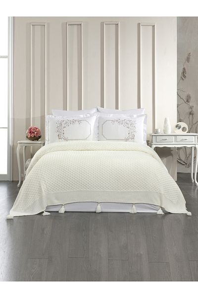 Levanzo 6 Piece Knitted Blanket Set Dolce Cream
