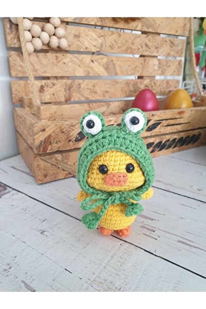 hobilanka Amigurumi örgü oyuncak sarı ördek anahtarlik
