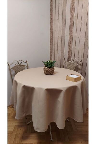 gonk Round, Solid Color, Duck (Liquid Pusher, Stain Proof) Fabric, Tablecloth