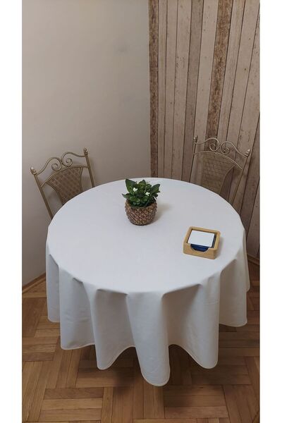 gonk Round, Solid Color, Duck (Liquid Pusher, Stain Proof) Fabric, Tablecloth