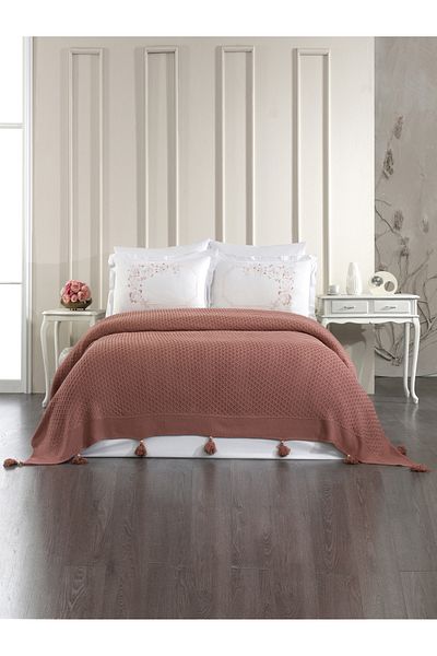 Levanzo Dolce Gül 6 Piece Knitted Blanket Set