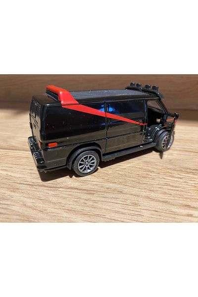 liss çarşı Classic Gmc Vandura A-Takim Trolley Collectible Metal Minibus Black Red Stripe Realistic