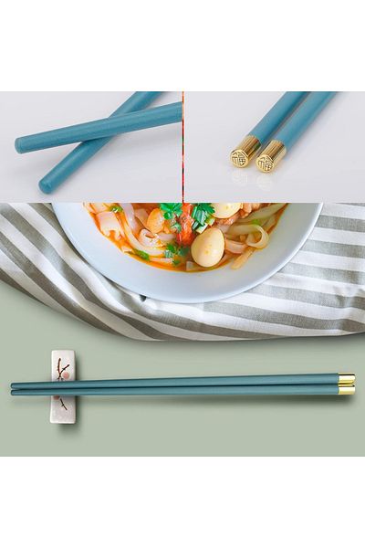 Xinsheng Set of 5 Pairs of Chinese Chopsticks, Fiberglass/nylon, Multicolor, 24 Cm