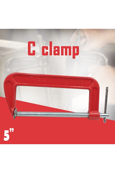 Generic 5-Inch C Clamp Heavy Duty Cast Iron Body with Sliding T-Bar, Chrome Plated Screw, Swivel Pad