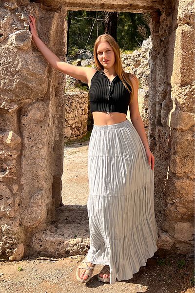 DSB Şile Bezi Long Summer Skirt Lined 100% Cotton 100cm