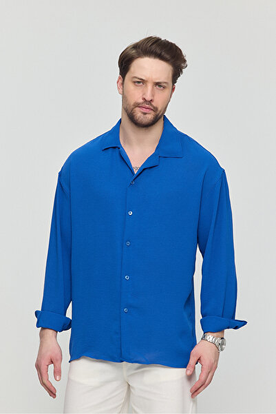 Gray Clothing Ανδρικό λινό Indigo Ayrobin Loose Fit με υφή Oversize καλοκαιρι...